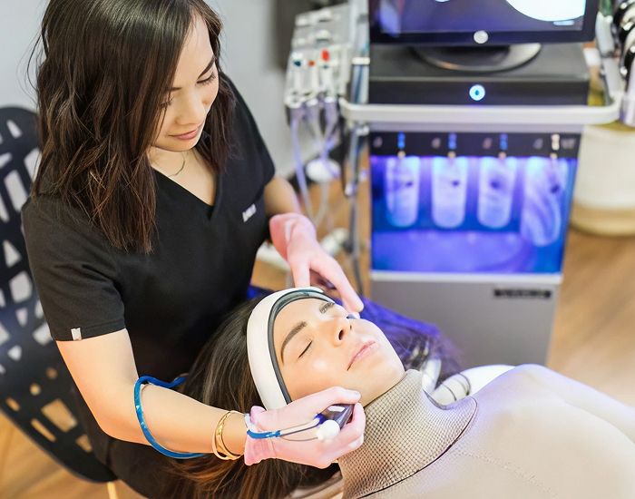 Skincare treatment in a professional clinic setting.